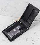 Duży, poziomy portfel za skóry naturalnej bez zapięcia, ochrona RFID — Cavaldi