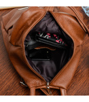 Brązowy skórzany miejski plecak damski Beltimore