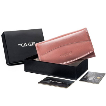 Podłużny skórzany portfel damski RFID Cavaldi