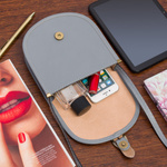 Jasno szara Beltimore Damska Skórzana Mała Torebka Listonoszka podkówka K68