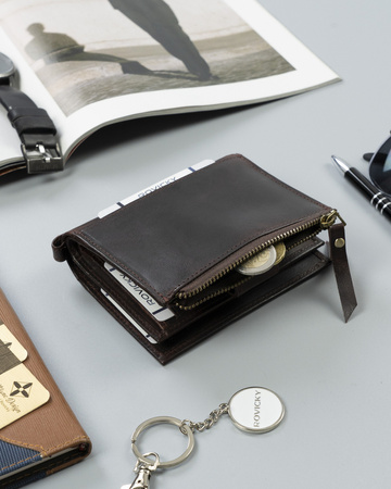 Skórzany portfel męski w stylu retro — Rovicky