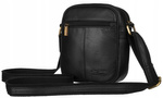 Czarna skórzana listonoszka męska torba na długim pasku