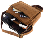 Lekka męska torba średnia listonoszka bawola skóra