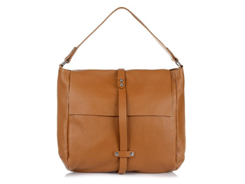 Skórzana Włoska Listonoszka z klapą miękka skóra A4 006