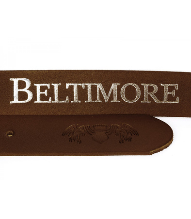 Brązowy skórzany pasek męski Beltimore wąski 120 cm