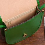 Malutka torebka damska ZIELONA skórzana listonoszka