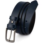 Beltimore skórzany pasek męski granatowy wąski