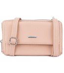 Beżowa torebka na telefon - mini listonoszka damska z saszetką