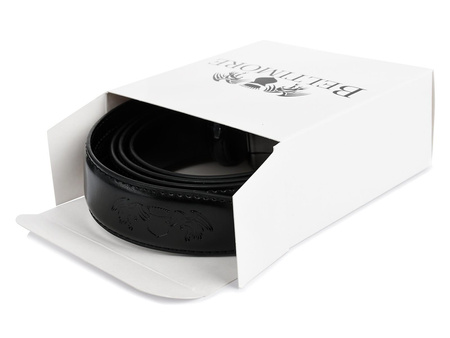 Pasek skórzany męski czarny szeroki 3,5 cm Beltimore A20 czarny 115-130