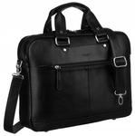 Elegancka torba z eko skóry na laptop 14 cali. CZARNA. A4. Uniseks.