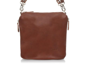 Brązowa Torebka Listonoszka Skórzana średniej wielkości