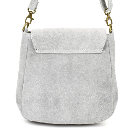 Piękna jasnoszara skórzana listonoszka Vera Pelle