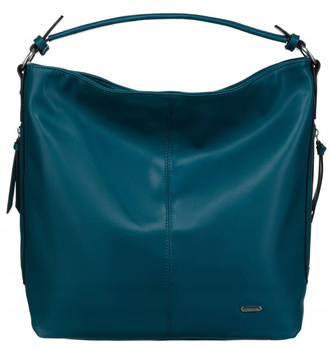 Niebieska torebka na ramię duża shopperka damska