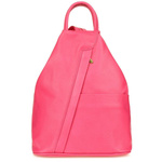 Różowy skórzany plecak damski miejski mały Vera Pelle