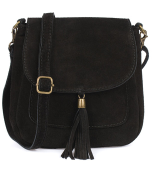 Mała czarna skórzana listonoszka Vera Pelle