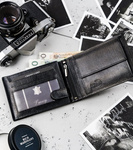 Duży, poziomy portfel za skóry naturalnej bez zapięcia, ochrona RFID — Cavaldi