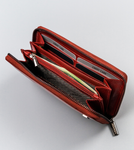 Portfel damski w kształcie piórnika z bawolej skóry naturalnej, RFID - Rovicky