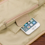 Beżowy skórzany plecak damski torba 2w1. Format A4.