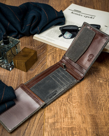 Piękny kolorowy portfel męski skórzany Forever Young®