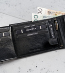 Duży, poziomy portfel za skóry naturalnej bez zapięcia, ochrona RFID — Cavaldi