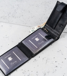 Duży, poziomy portfel za skóry naturalnej z zatrzaskiem, ochrona RFID — Cavaldi