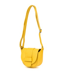 Żółta skórzana torebka listonoszka podkowa
