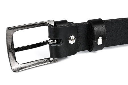 Beltimore skórzany licowy wąski pasek męski czarny