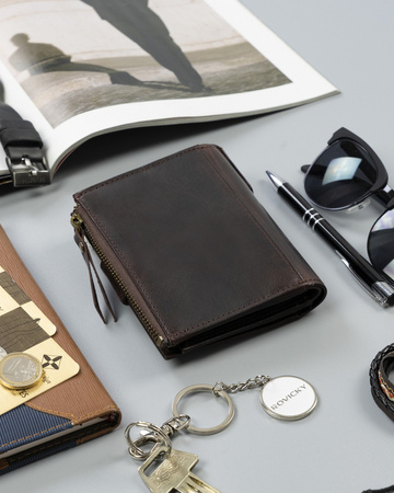 Skórzany portfel męski w stylu retro — Rovicky