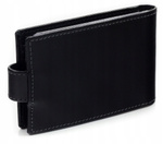 Biznesowe czarne skórzane etui na karty