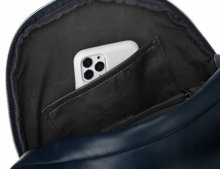 Mały plecak damski niebieski sztruksowy — David Jones