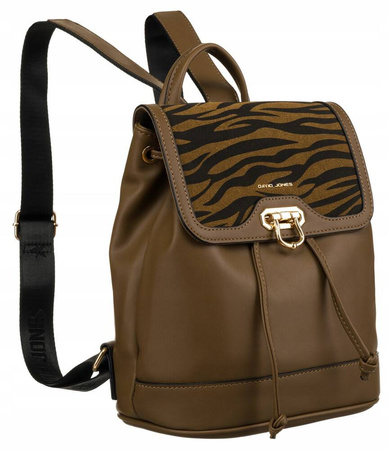 David Jones - Plecak Damski Elegancki khaki w panterkę