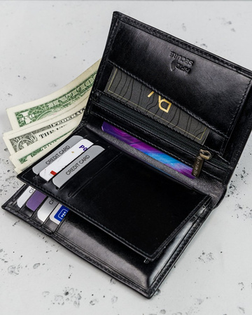 Piękny duży portfel męski Rovicky skóra licowa