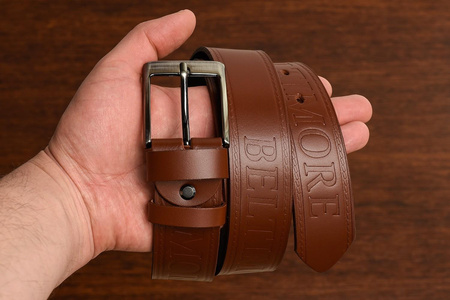 Beltimore pasek skórzany brązowy do spodni jeans 526 brązowy, beżowy 100-115