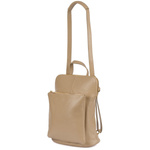 Beżowy skórzany plecak damski torba 2w1. Format A4.