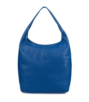 Duża NIEBIESKA Torebka Skórzana Worek