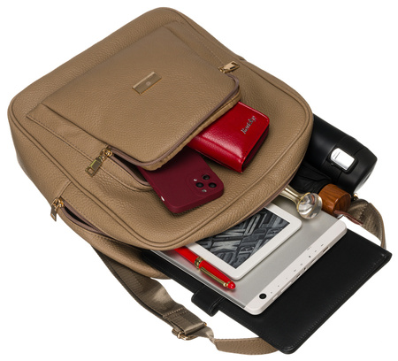 Beżowy plecak damski miejski A4