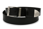 Beltimore męski skórzany pasek szeroki jeans czarny 524 czarny r.120-135 cm