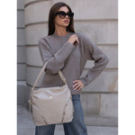 Beżowa torba damska duża na ramię. Plecak torebka 2w1