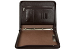 Elegancka teczka na dokumenty A4 - usztywniana, brązowa