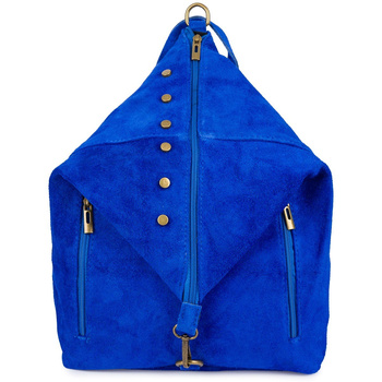 CHABROWY plecak damski skórzany zamszowy i duży