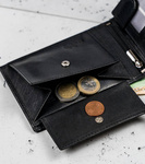 Duży, poziomy portfel za skóry naturalnej bez zapięcia, ochrona RFID — Cavaldi