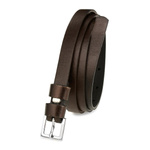 Pasek damski wąski solidny skórzany do sukienki brązowy S18 brązowy, beżowy r.95-110 cm