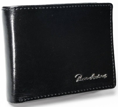 SKÓRZANY PORTFEL MĘSKI Czarny Poziomy SKÓRA RFID