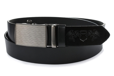 Pasek skórzany męski czarny szeroki 3,5 cm Beltimore A20 czarny 115-130