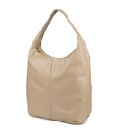 Duża BEŻOWA Torebka Skórzana Worek