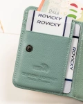 Skórzany mały portfel damski złoty RFID Lorenti