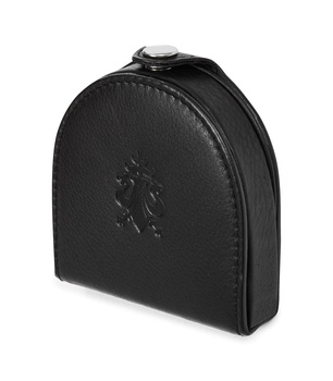 Męski Portfel Podkówka Skórzana. Czarna