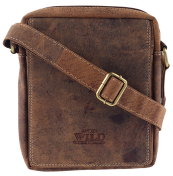 Listonoszka męska - torba skórzana na ramię dla mężczyzny. Brąz