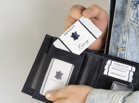 Skórzany portfel męski w stylu retro — Rovicky