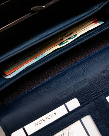 Modny elegancki portfel damski z klapką Cavaldi